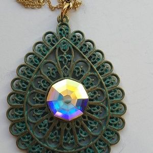 GASOLINE GLAMOUR Jewelry - GYPSY MEDALLION patina drop opal necklace new GASOLINE GLAMOUR Jewelry - GYPSY MEDALLION patina drop opal necklace new